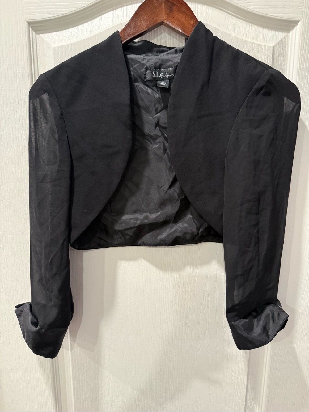 S.L. Fashions Black Cropped Bolero Blazer